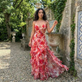 Cyranne - Floral Print Ruffle Maxi Dress