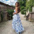 Cyranne - Floral Print Ruffle Maxi Dress